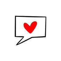 A speech bubble with a heart in it vector