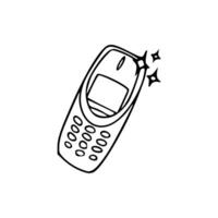 A black and white drawing of a cell phone vector