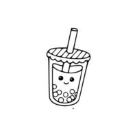Bubble tea coloring pages vector