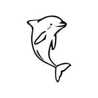 A dolphin is shown in a cartoon style vector