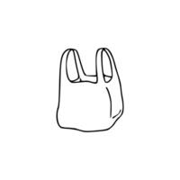 A drawing of a bag with handles vector