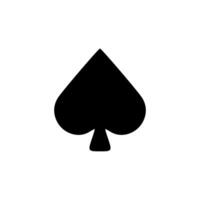 A black and white icon of a spade card vector