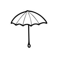 A black and white drawing of an umbrella vector
