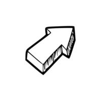 A black and white drawing of an arrow pointing down vector