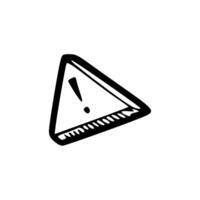A black and white image of a triangle with an exclamation mark vector