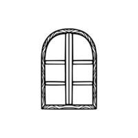 A black and white drawing of a window vector
