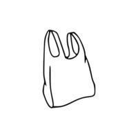 A drawing of a plastic bag on a white background vector