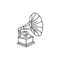 A drawing of a gramophone on a white background vector