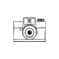 A drawing of a camera on a white background vector
