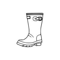 A black and white drawing of a wellington boot vector