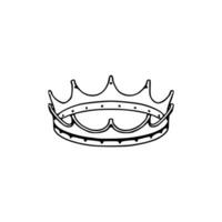 A black and white drawing of a crown vector