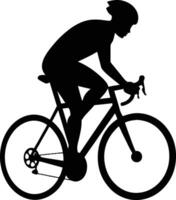 A cyclist silhouette art, cycle racing, runner with cycle illustration design vector