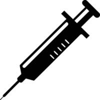 The Medical instrument of syringe silhouette art illustration design vector