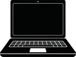 Front view a laptop silhouette art illustration design vector