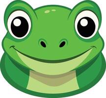 A frog head art colorful illustration design on a wildlife water animal vector