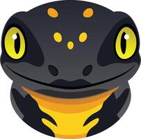 A salamander head art colorful illustration design on a wildlife forest animal vector