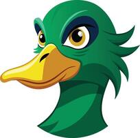 Duck head art colorful illustration design on a animal vector
