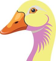 A goose head art colorful illustration design on a wildlife water and home animal vector