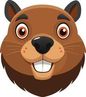 Beaver head art colorful illustration design on a wildlife forest animal vector