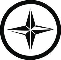 Compass navigation Icon and logo silhouette art illustration design vector