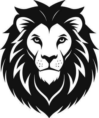 Icon and logo Lion silhouette art, snake symbol illustration graphics design