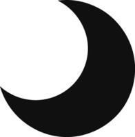 A moon icon silhouette art and black color illustration design vector