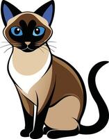 Siamese cat art icon and logo colorful illustration and graphics design vector