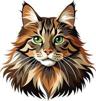 Maine cat art icon and logo colorful illustration and graphics design vector