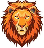 Lion head art icon and logo colorful illustration and graphics design vector