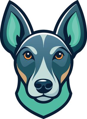 Dog head art icon and logo colorful illustration and graphics design