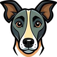 Wonderful dog head art icon and logo colorful illustration and graphics design vector