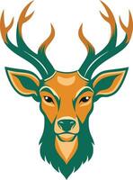 Deer head art icon and logo colorful illustration and graphics design vector