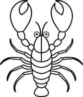 Lobster fish outline design. Continuous line drawing of lobster crayfish. One line of lobster crayfish. Marine animal concept continuous line art. vector
