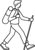 Tourists outline illustration design vector