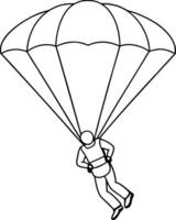Parachuting outline illustration design vector