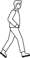 Man walking outline and illustration design. vector