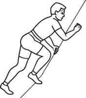 Climbing line drawing and outline illustration design vector