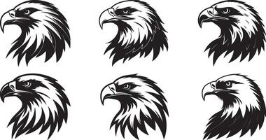 The animal of Eagle Head silhouette illustration design, Icon and logo using black color. vector