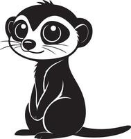 A cute kawaii meerkat silhouette and illustration design vector