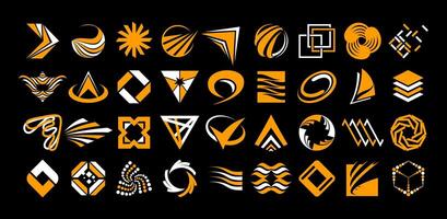 Modern technology abstract logo design set vector