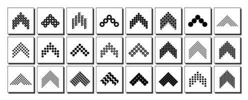 Pixel dot abstract letter A logo design set vector