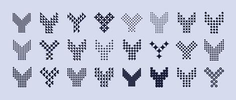 Abstract geometric letter Y logo branding set vector