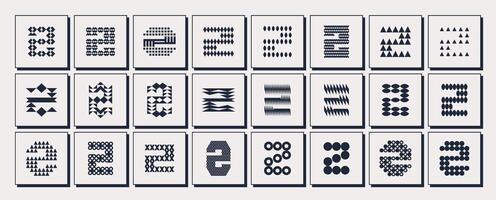 Set of abstract letter Z logo, number 2 design vector