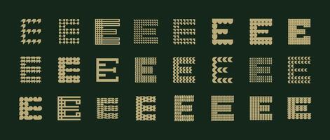Decorative ornate letter E logo branding set vector
