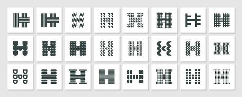 Set of abstract company initial letter H logo vector