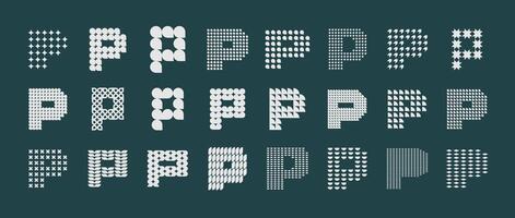 Luxury abstract initial letter P logo design set vector
