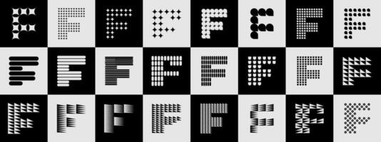 Abstract shape initial F letter logo collection vector