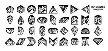 Silhouette of abstract mountain logo design set vector