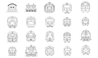 train handdrawn collection vector
