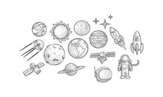 space handdrawn collection vector
